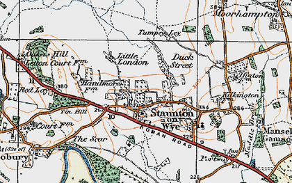 Old map of Staunton on Wye in 1920