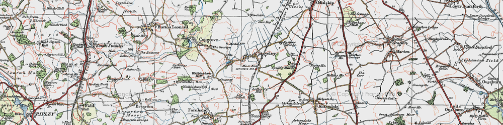 Old map of Staveley in 1925