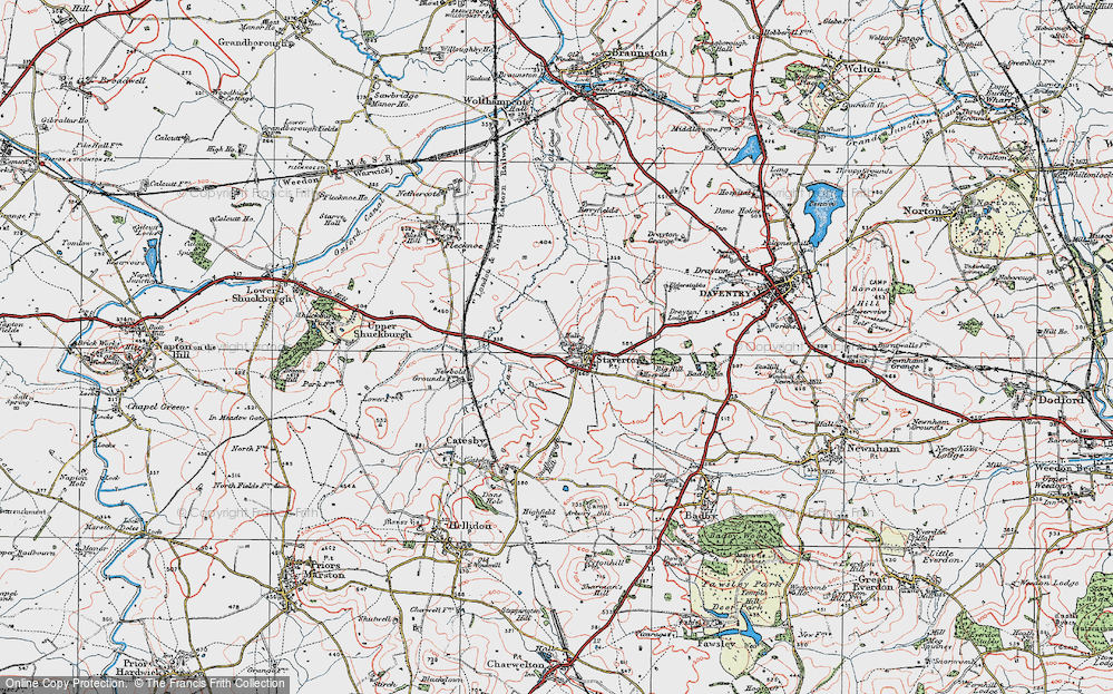 Old Map of Staverton, 1919 in 1919