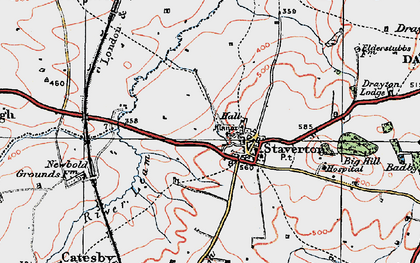 Old map of Staverton in 1919