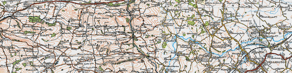 Old map of Stawley in 1919