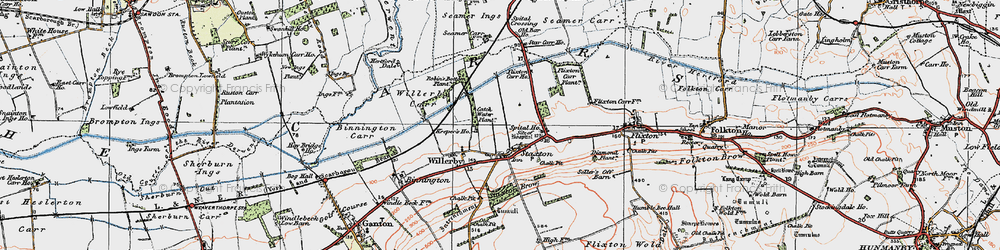 Old map of Staxton in 1925