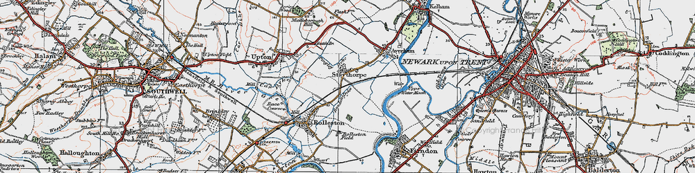 Old map of Staythorpe in 1921