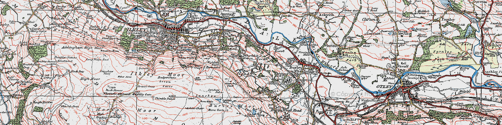 Old map of Ashlar Chair in 1925