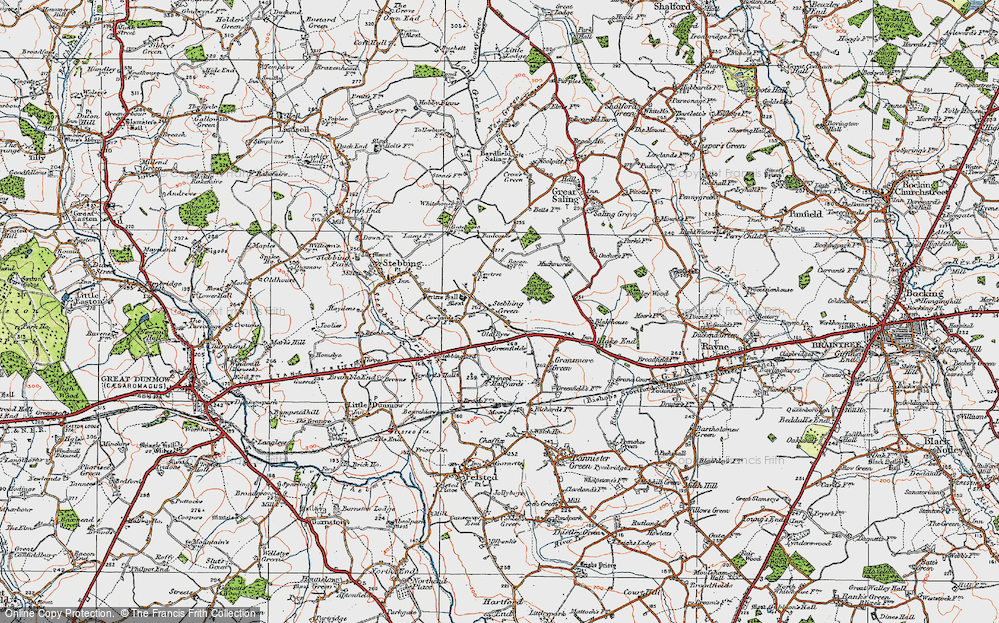 Old Map of Stebbing Green, 1919 in 1919