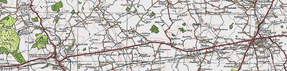 Old map of Stebbing Green in 1919