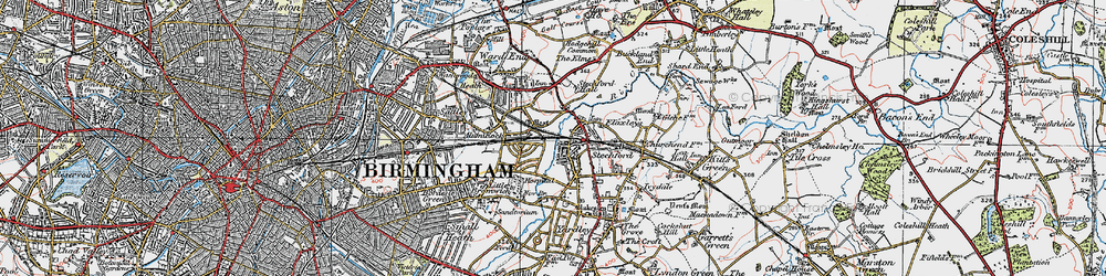 Old map of Stechford in 1921