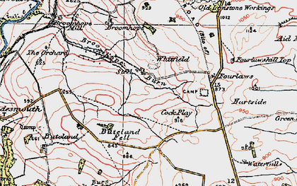 Old map of Broomhope Burn in 1925