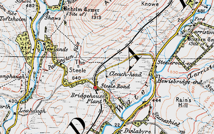 Old map of Toftsholm in 1925