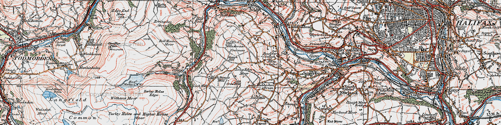 Old map of Aaron Hill in 1925