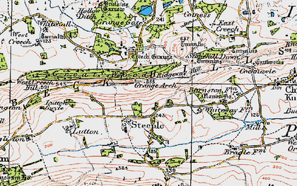 Old map of Purbeck Hills in 1919