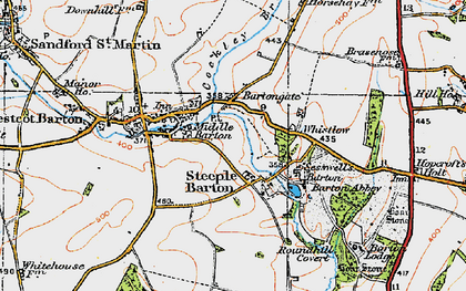 Old map of Steeple Barton in 1919