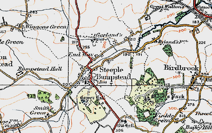 Old map of Steeple Bumpstead in 1920