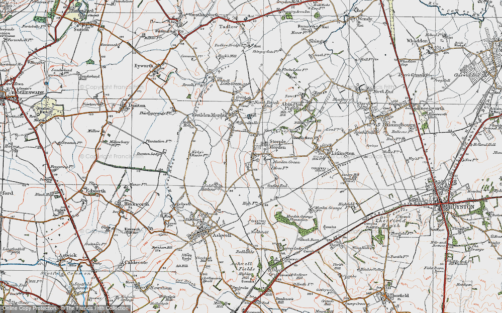 Old Map of Steeple Morden, 1919 in 1919