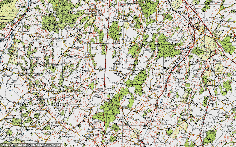 Old Map of Stelling Minnis, 1920 in 1920