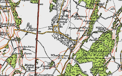 Old map of Stelling Minnis in 1920