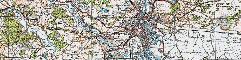 Old map of Stelvio in 1919
