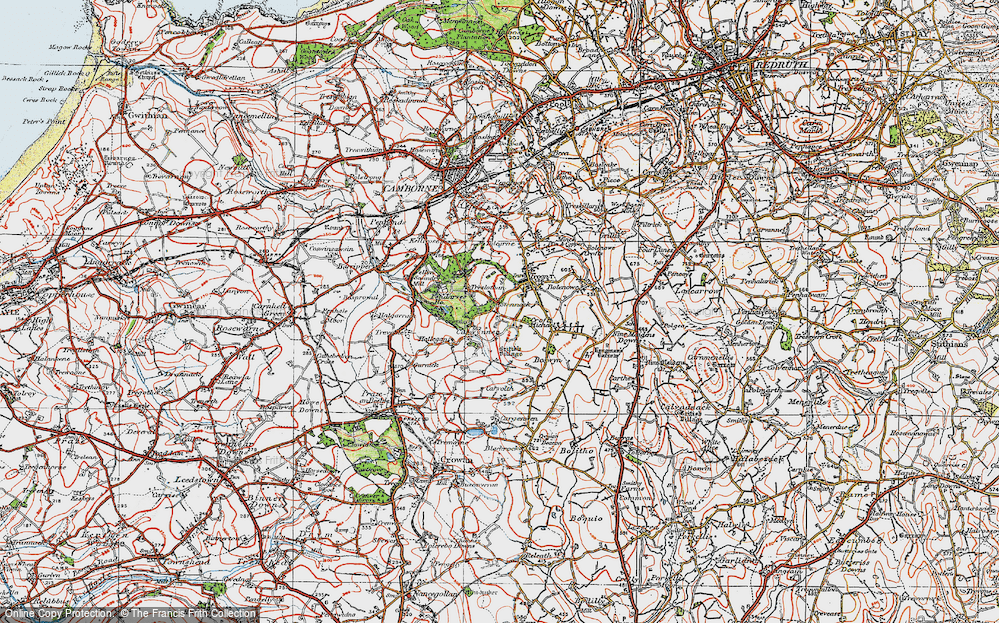 Old Map of Stennack, 1919 in 1919