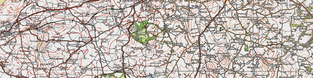 Old map of Stennack in 1919