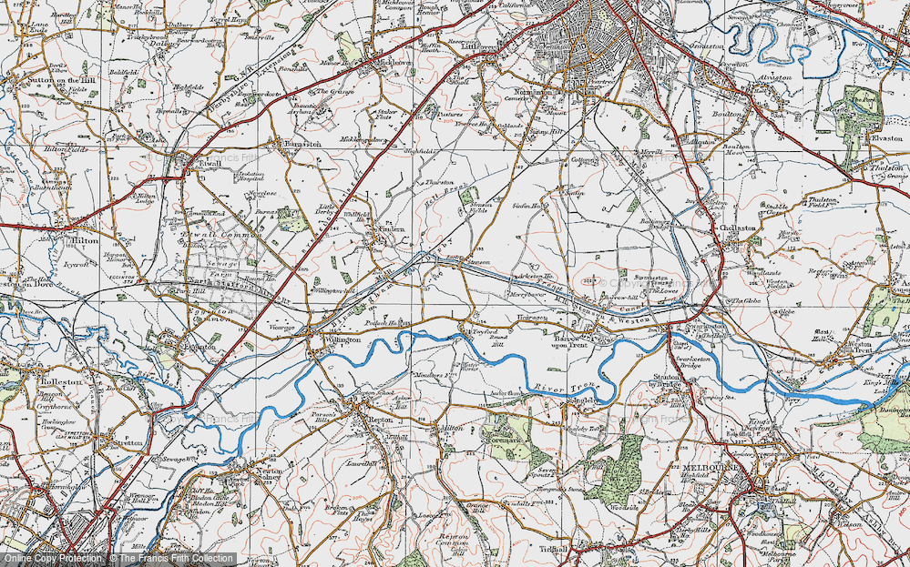 Old Map of Stenson, 1921 in 1921