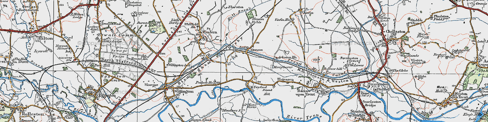 Old map of Stenson in 1921