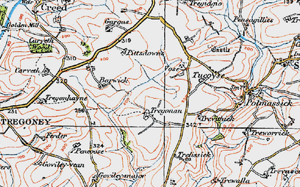 Old map of Barwick in 1919