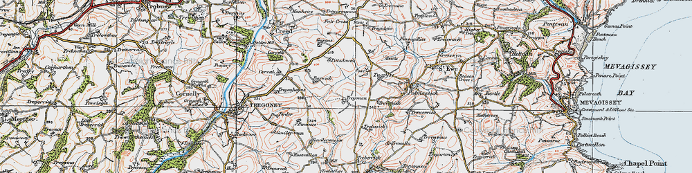 Old map of Barwick in 1919
