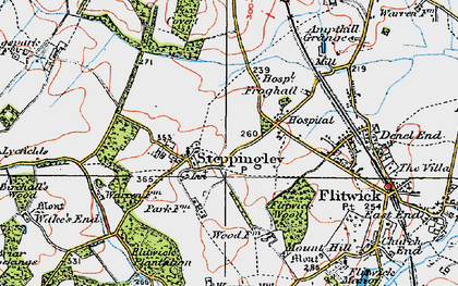 Old map of Steppingley in 1919