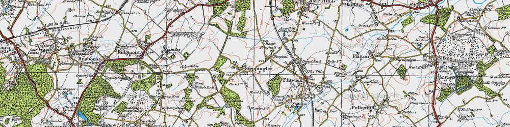 Old map of Steppingley in 1919