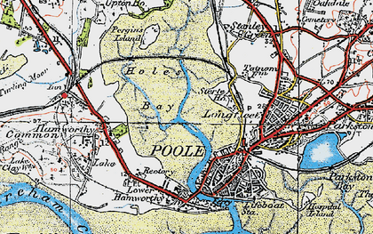Old map of Sterte in 1919