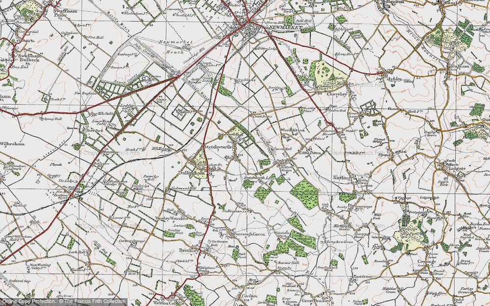 Old Map of Historic Map covering Stour Valley Path in 1920