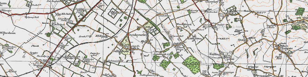 Old map of Stetchworth in 1920
