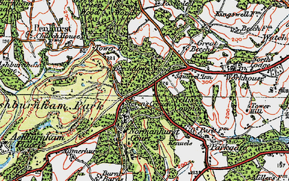 Old map of Beechdown Wood in 1921