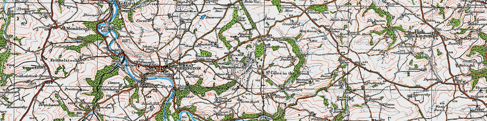 Old map of Stevenstone in 1919
