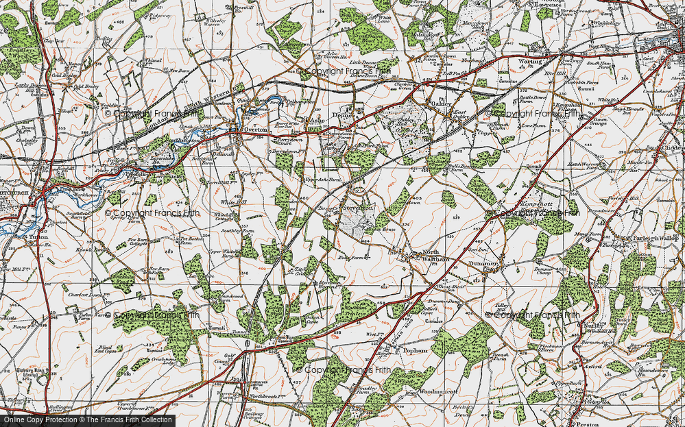 Old Map of Historic Map covering Bramdown Copse in 1919