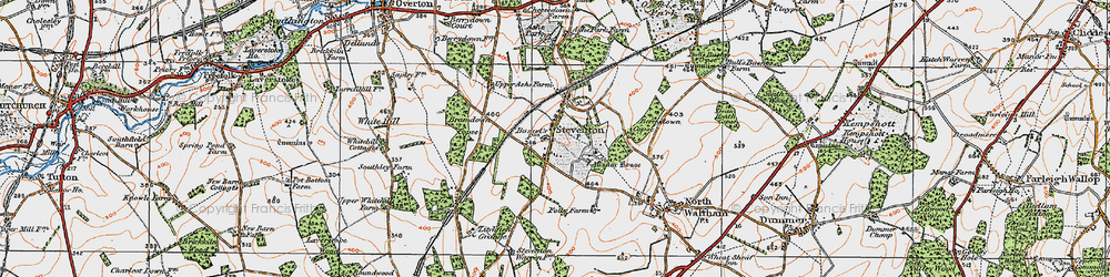 Old map of Steventon in 1919