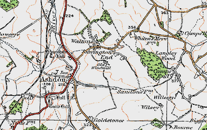 Old map of Steventon End in 1920