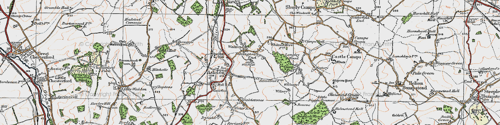 Old map of Steventon End in 1920