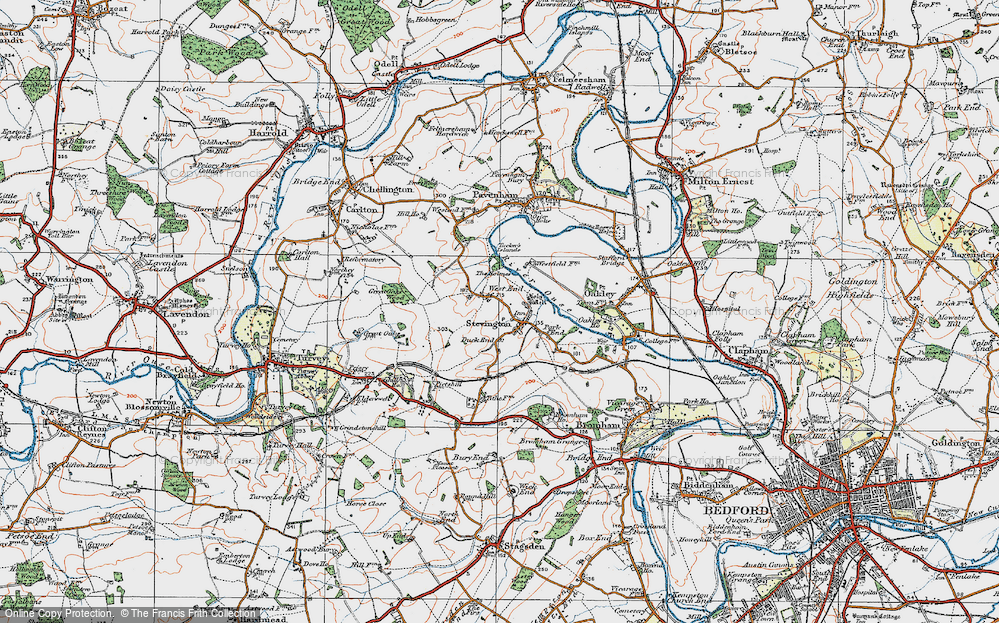 Old Map of Stevington, 1919 in 1919
