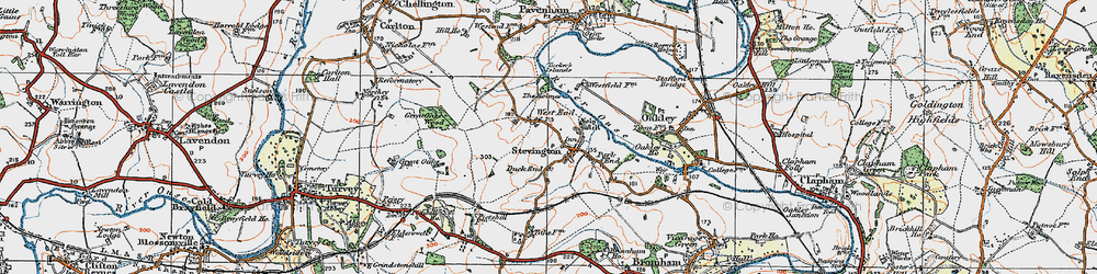 Old map of Stevington in 1919