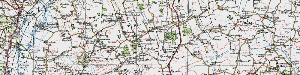 Old map of Latton Priory in 1919