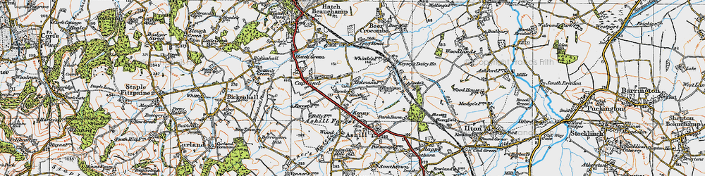 Old map of Stewley in 1919