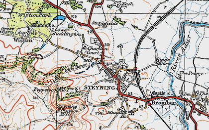 Old map of Wiston Barn in 1920
