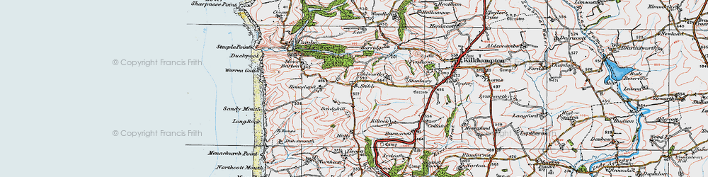 Old map of Stibb in 1919