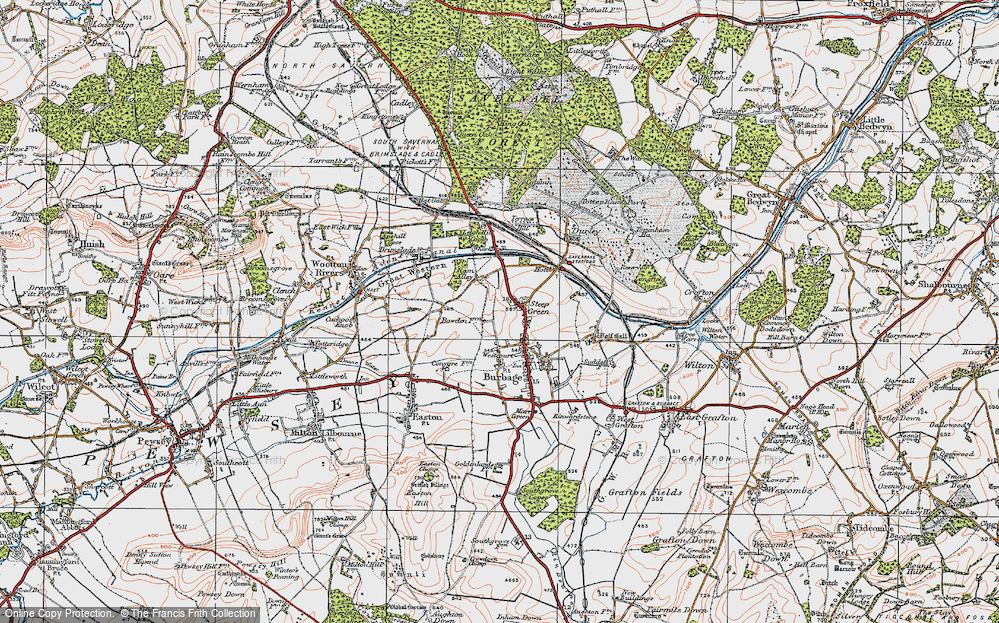 Old Map of Stibb Green, 1919 in 1919