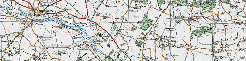 Old map of Stibbard in 1921