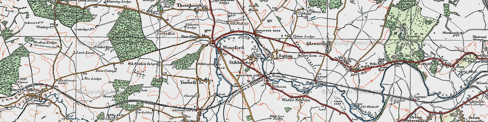 Old map of Stibbington in 1922