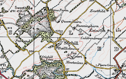 Old map of Stichill in 1926