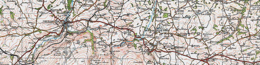 Old map of Sticklepath in 1919