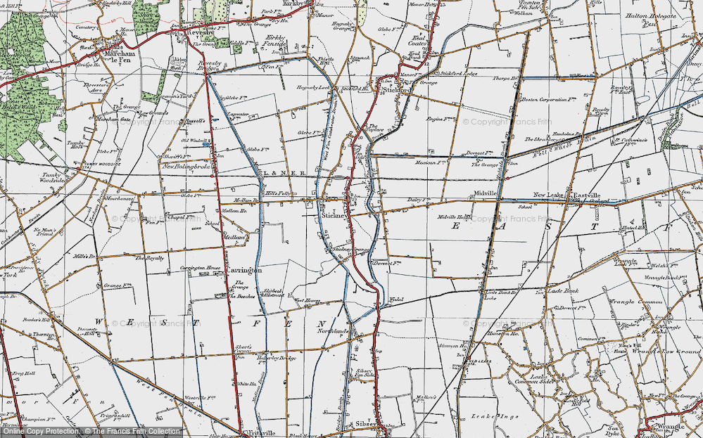 Old Map of Historic Map covering Whyte Acre in 1923